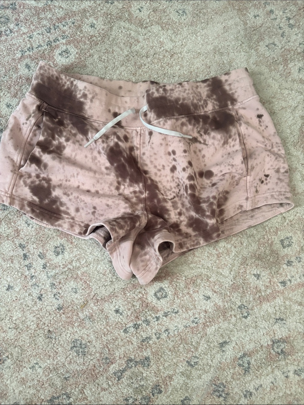 lululemon athletica Pink and Brown Tie-Dye Athletic Shorts